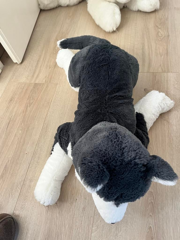 2 Grote Knuffels: Husky en IJsbeer - Zo goed als nieuw, Zwart, Zo goed als nieuw, Middelgroot (20 tot 80 cm), Hond