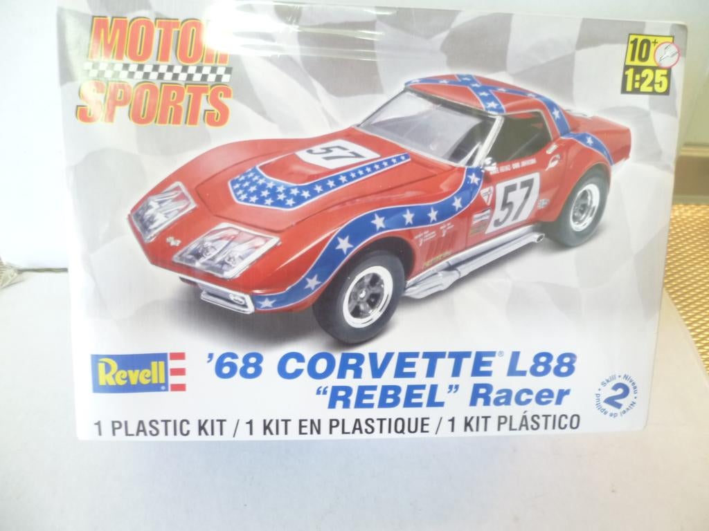 Revell Corvette 1968 L88 Rebel Racer 1:25 modelbouw auto., Hobby en Vrije tijd, Auto, Revell, Groter dan 1:32, Nieuw