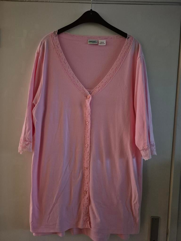 Vest en top 46/48 roze, Ophalen of Verzenden, Zo goed als nieuw, Roze, Trui of Vest