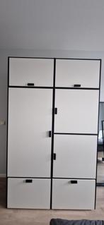 Ikea ODDA kledingkast zwart/wit 200x120x57 cm, Ophalen, 100 tot 150 cm, Meerdere deuren, 150 tot 200 cm