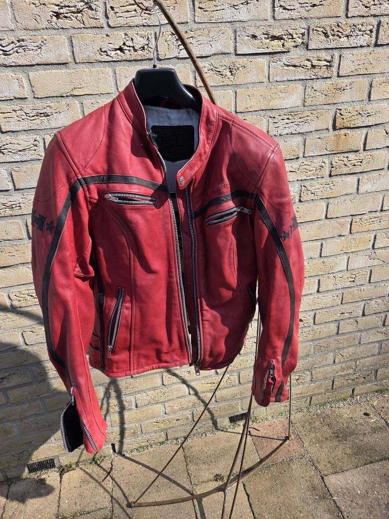 Motorjas Halvarssons 310 lady maat 42 rood, Ophalen, Jas | leer, Halvarssons, Dames