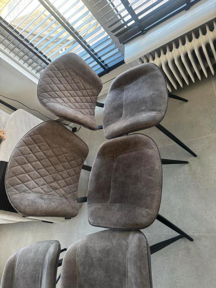 Mooie Eetkamerstoelen - Set van 4, Huis en Inrichting, Stoelen, Zo goed als nieuw, Vier, Metaal, Grijs, Ophalen of Verzenden