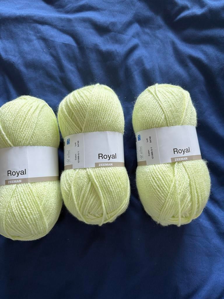 3 bollen Zeeman Royal garen - Lichtgroen, Ophalen of Verzenden, Nieuw, Breien of Haken, Wol of Garen