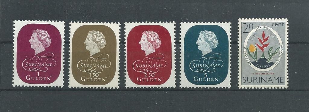 Suriname 1959, complete jaargang, Postfris., Postzegels en Munten, Postzegels | Suriname, Verzenden, Postfris