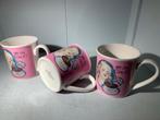 Villeroy & Boch Vintage Roze Mokken - Set van 3, Keramiek, Ophalen of Verzenden, Zo goed als nieuw, Overige stijlen