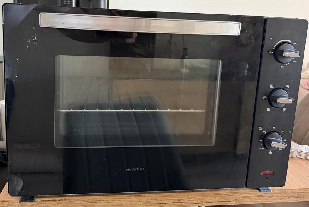 Inventum vrijstaande oven, zwart, Ophalen, Minder dan 45 cm, Gebruikt, 60 cm of meer