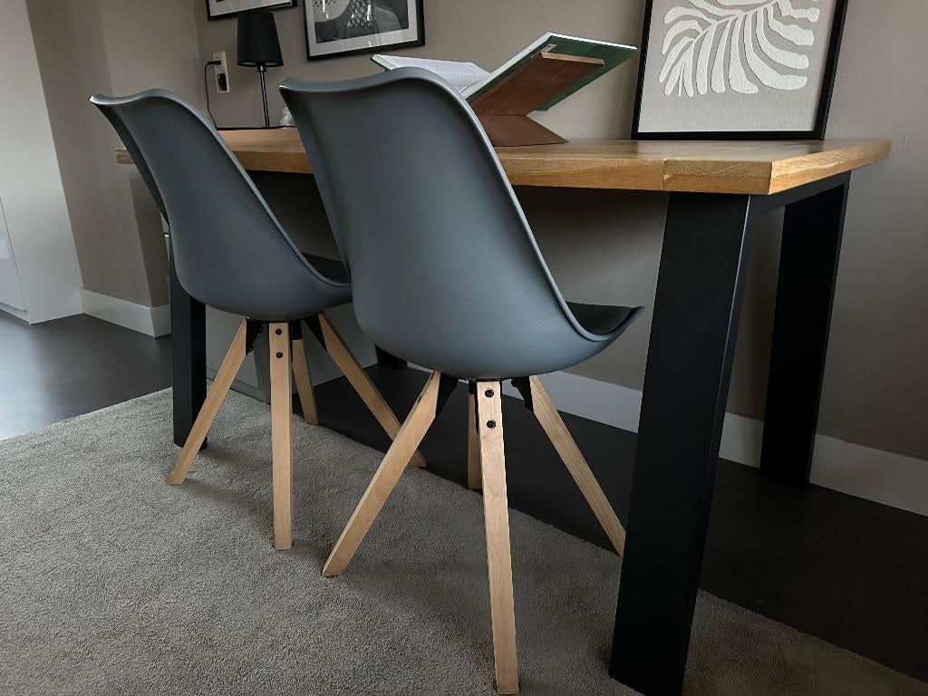 Eetkamerstoelen, Kuipstoel, 4 stuks, grijs, Ophalen, Zo goed als nieuw, Grijs, Vier