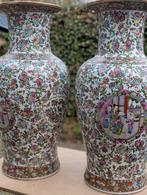 2 grote vazen familie Rose hoog 75 cm €650. Vorige eeuw, Antiek en Kunst, Ophalen