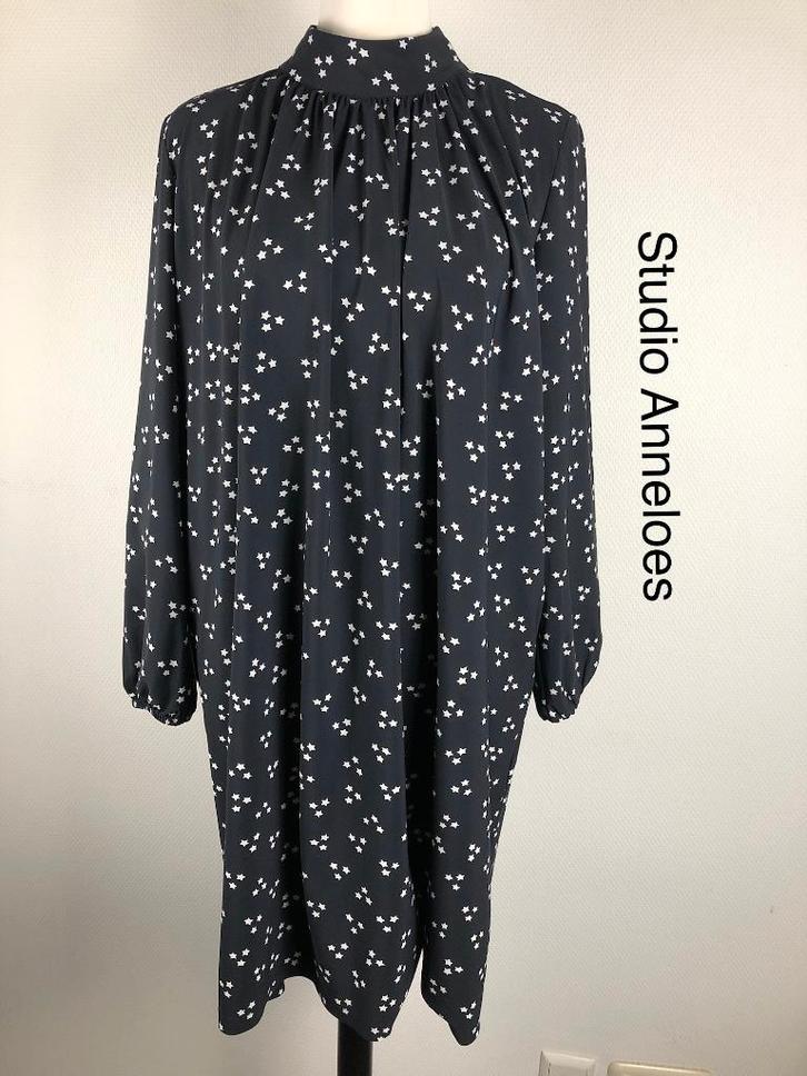 Studio Anneloes Jurk  (mt: 38) 13,2/8402, Kleding | Dames, Jurken, Zo goed als nieuw, Maat 38/40 (M), Zwart, Onder de knie, Ophalen of Verzenden