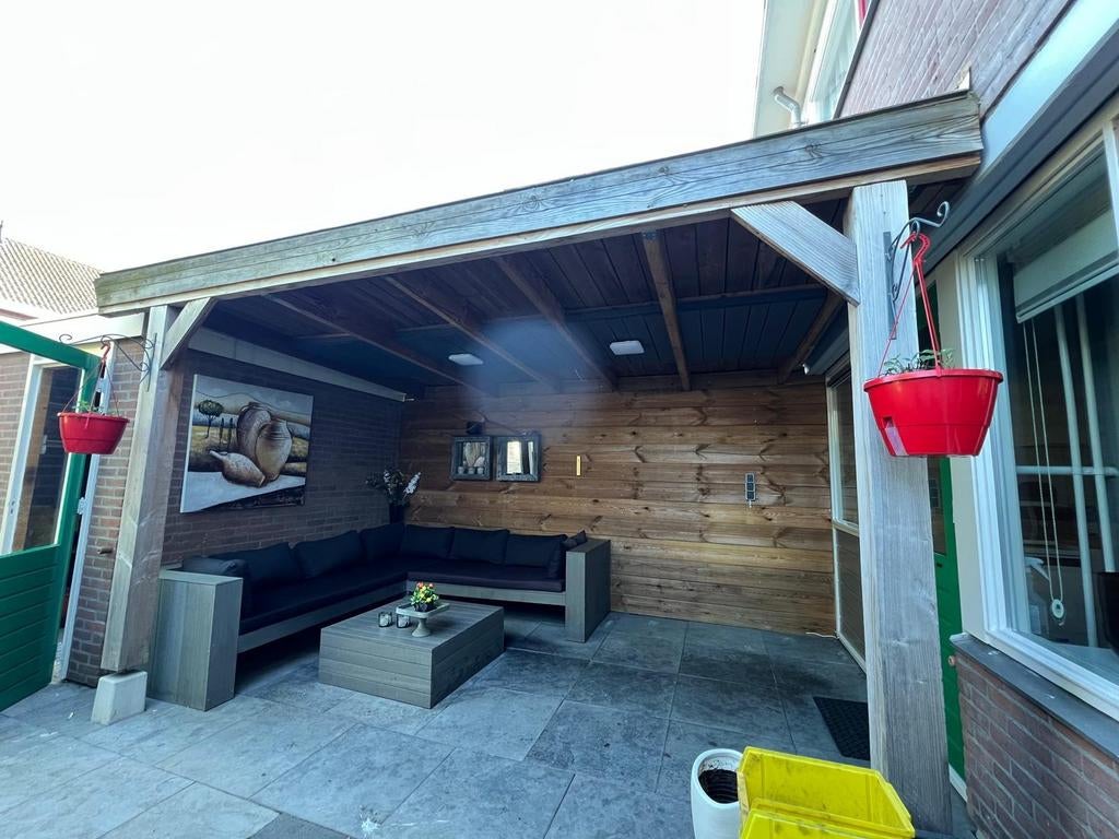 Houten veranda/overkapping 435x305 cm, Tuin en Terras, Overkappingen, Ophalen, Gebruikt, Veranda