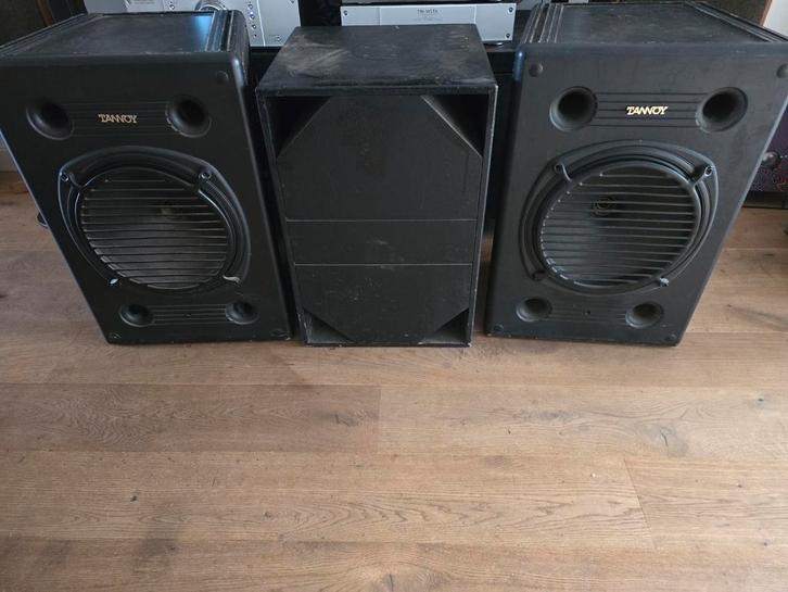 Tannoy cpa 15 + tannoy sub, Audio, Tv en Foto, Luidsprekers, Gebruikt, Front, Rear of Stereo speakers, 120 watt of meer, Ophalen