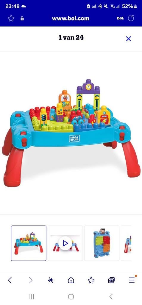 Mega Bloks Bouwtafel met Bouwblokken - Speeltafel, Ophalen, Gebruikt, Megabloks
