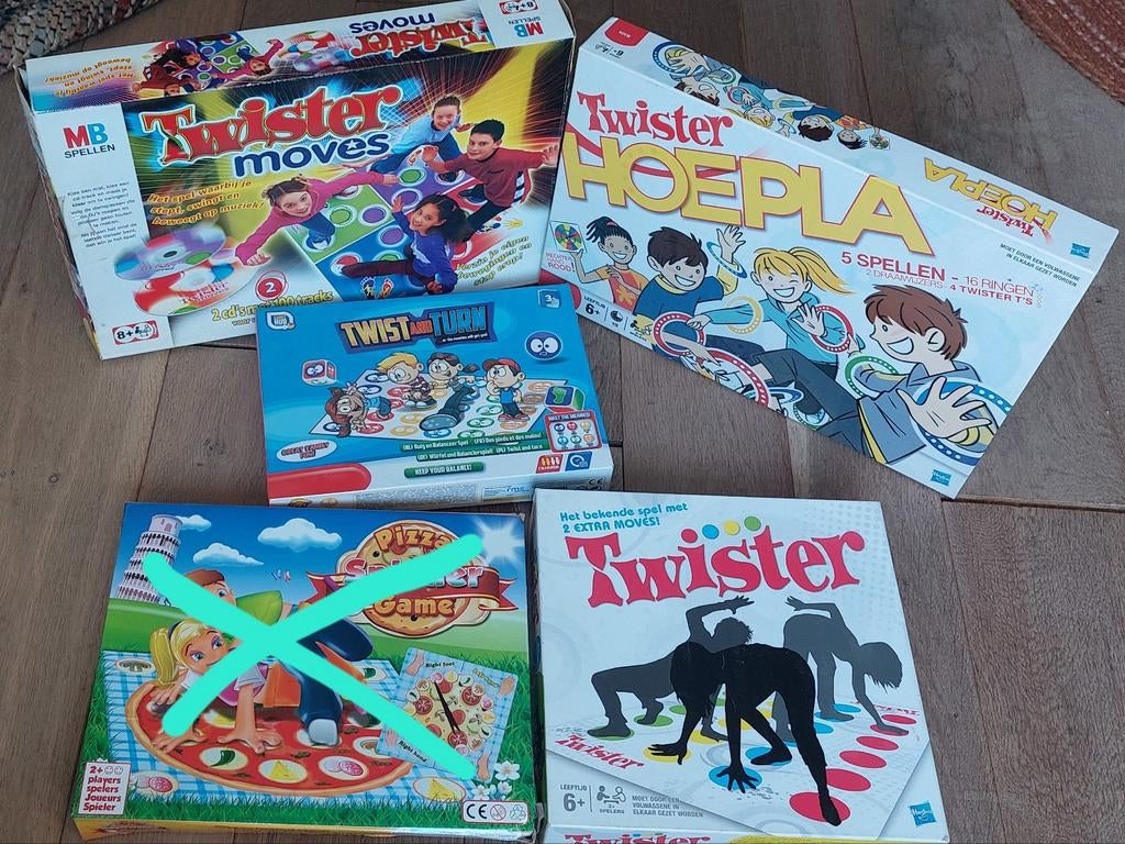 4x Twister, Een of twee spelers, Ophalen of Verzenden, Zo goed als nieuw, MB