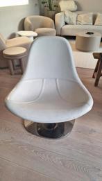 Tirup draaifauteuil wit leer designklassieker draaistoel, Huis en Inrichting, Fauteuils, Ophalen, Gebruikt, Design, 50 tot 75 cm