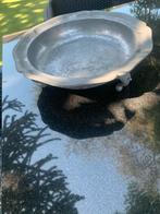 Grote tinnen fruitschaal op pootjes, Ophalen of Verzenden