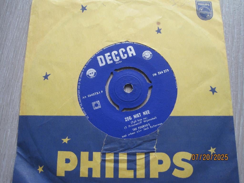 The Fouryo's   -   Zeg niet nee, Cd's en Dvd's, 7 inch, Single, Ophalen of Verzenden, Zo goed als nieuw