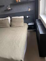 Zwart IKEA bed met opbergruimte, Ophalen, Gebruikt, Zwart, Tweepersoons