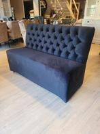 *OPRUIMING* Eetkamerbank Brian Wiel 150 cm €599 VOOR €499 (1, Zwart, Nieuw, Ophalen of Verzenden, Landelijke eetkamerbank Brian Velvet Zwart Gratis bezorging