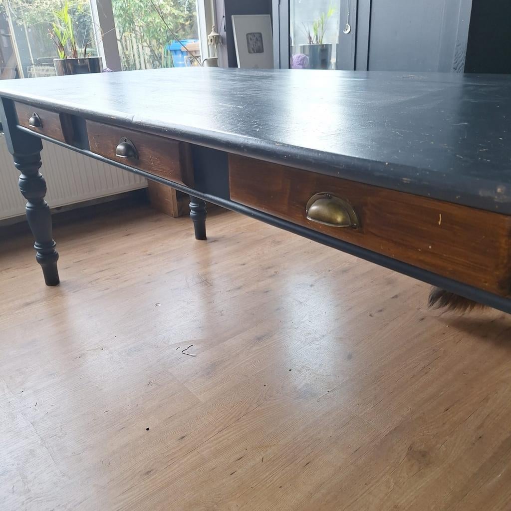 Grote tafel voor in de overkapping van je tuin, Ophalen, Gebruikt, Rechthoekig, Hout