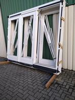 2 x kozijn met dubbele tuindeuren en zijlicht, Nieuw, Ophalen of Verzenden, Buitendeur, Hout