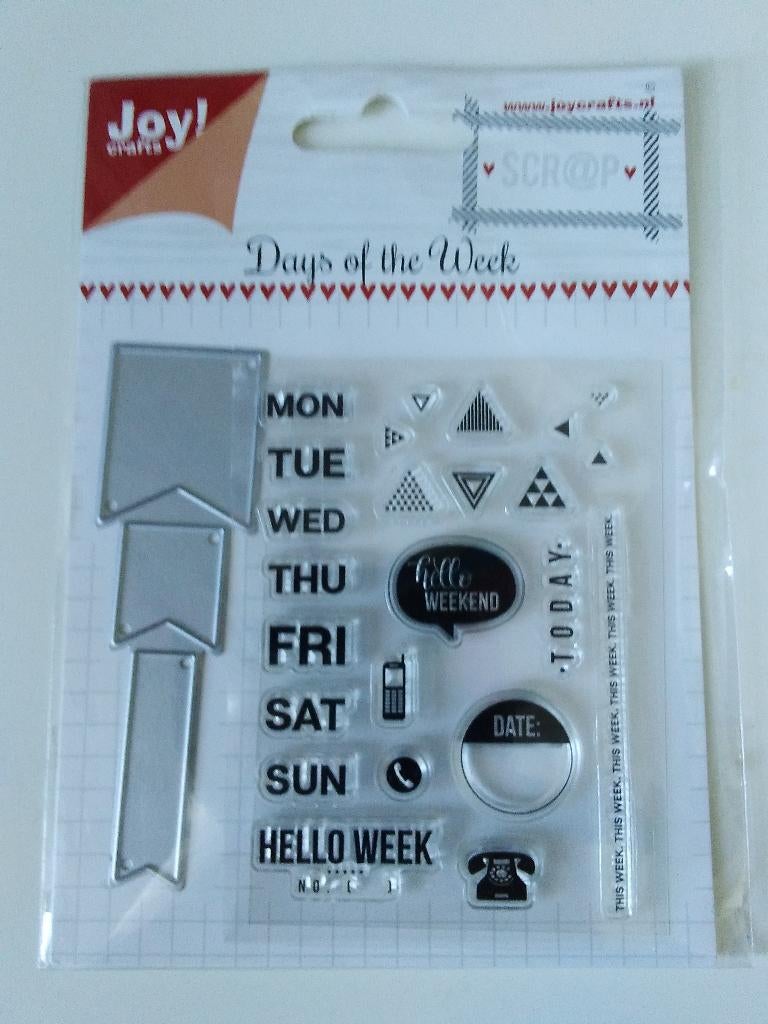 Clear stempels Joy Crafts Days of the Week, Hobby en Vrije tijd, Stempelen, Ophalen of Verzenden, Nieuw, Clearstamp