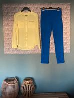 Combi gele blouse en blauwe broek, 36, Ophalen, Gedragen, Maat 36 (S)