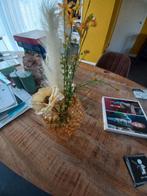 Decoratieve set: vaas, bloemen, pampasgras en kaarsen, Ophalen of Verzenden, Zo goed als nieuw