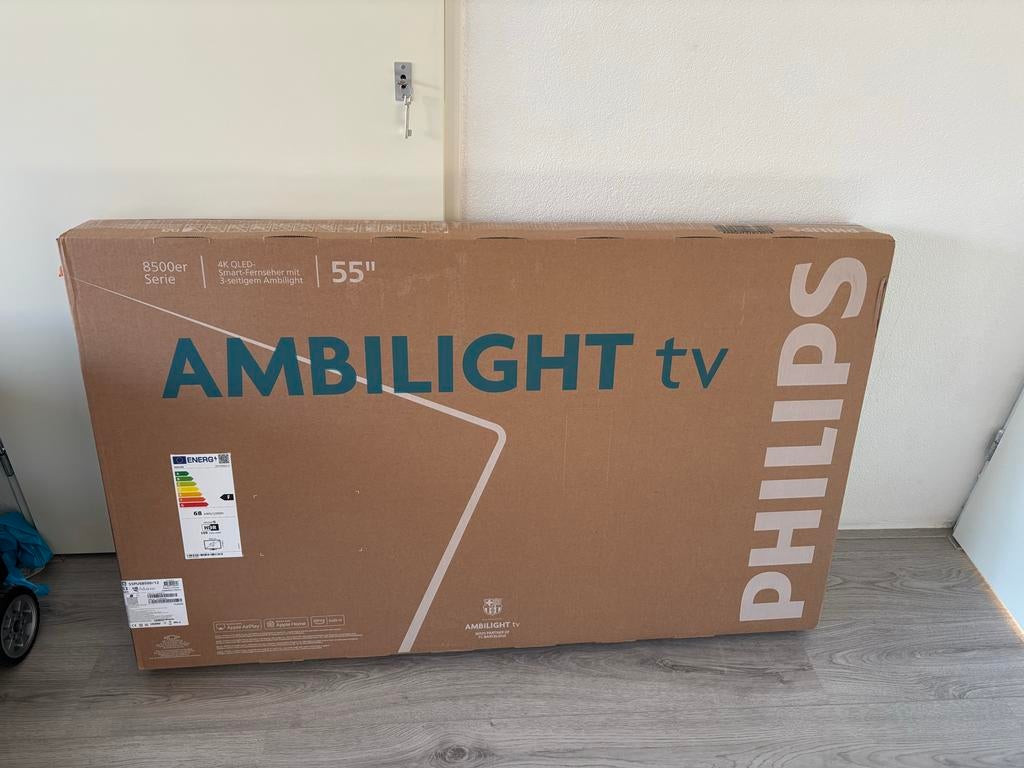 Philips 55 inch 4K QLED Ambilight TV - Nieuw in doos, Audio, Tv en Foto, Televisies, Ophalen, Philips, QLED, Nieuw