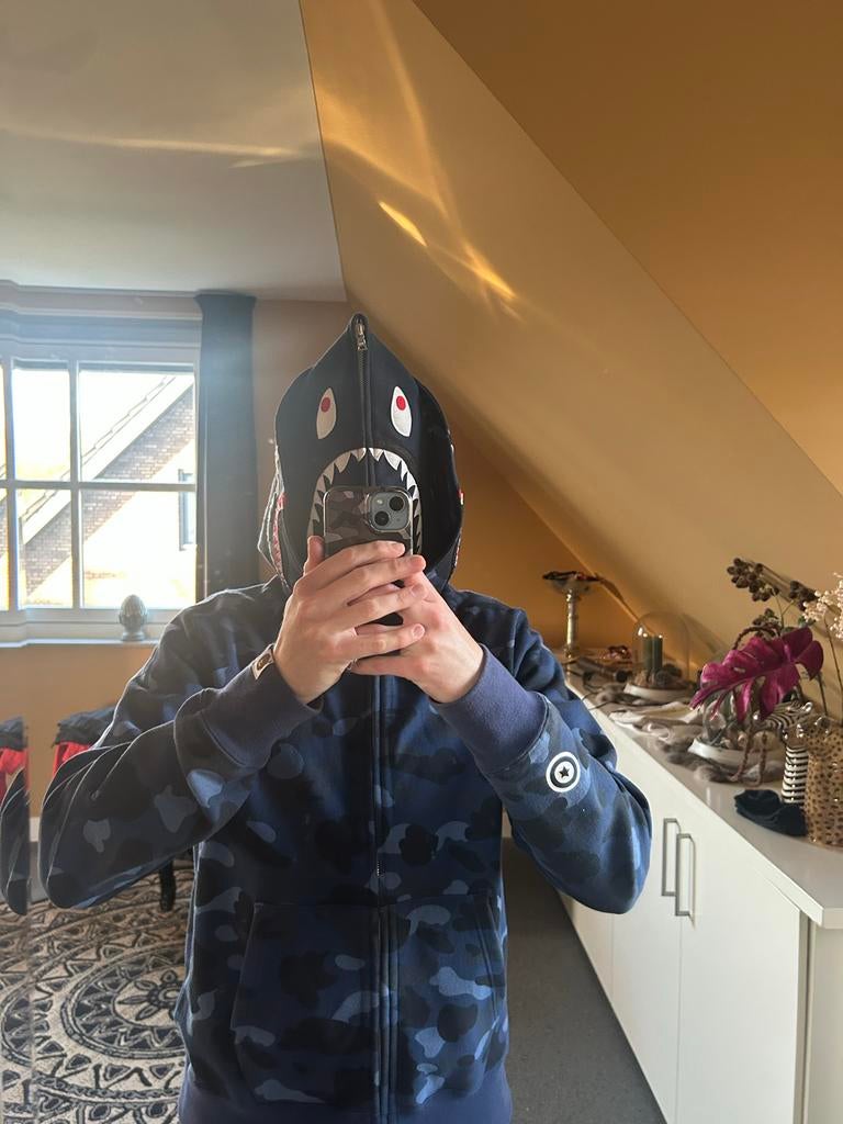 A Bathing Ape BAPE Full Zip Hoodie Maat L, Kleding | Heren, Ophalen of Verzenden, Zo goed als nieuw, Maat 52/54 (L), Blauw