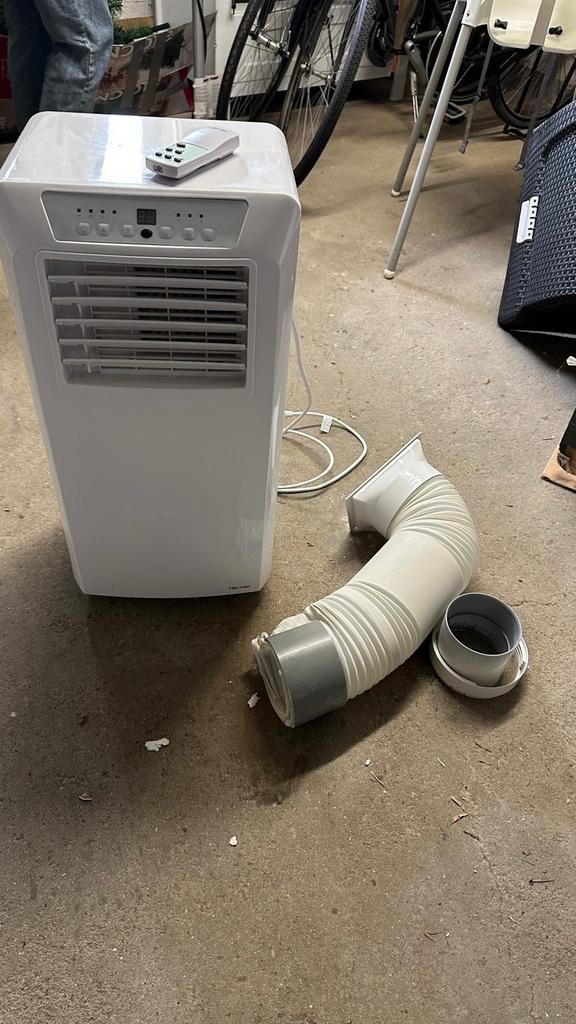 Tetro, Mobiele airco met afstandsbediening en afvoerslang, Gebruikt, 3 snelheden of meer, Ophalen of Verzenden, Afstandsbediening
