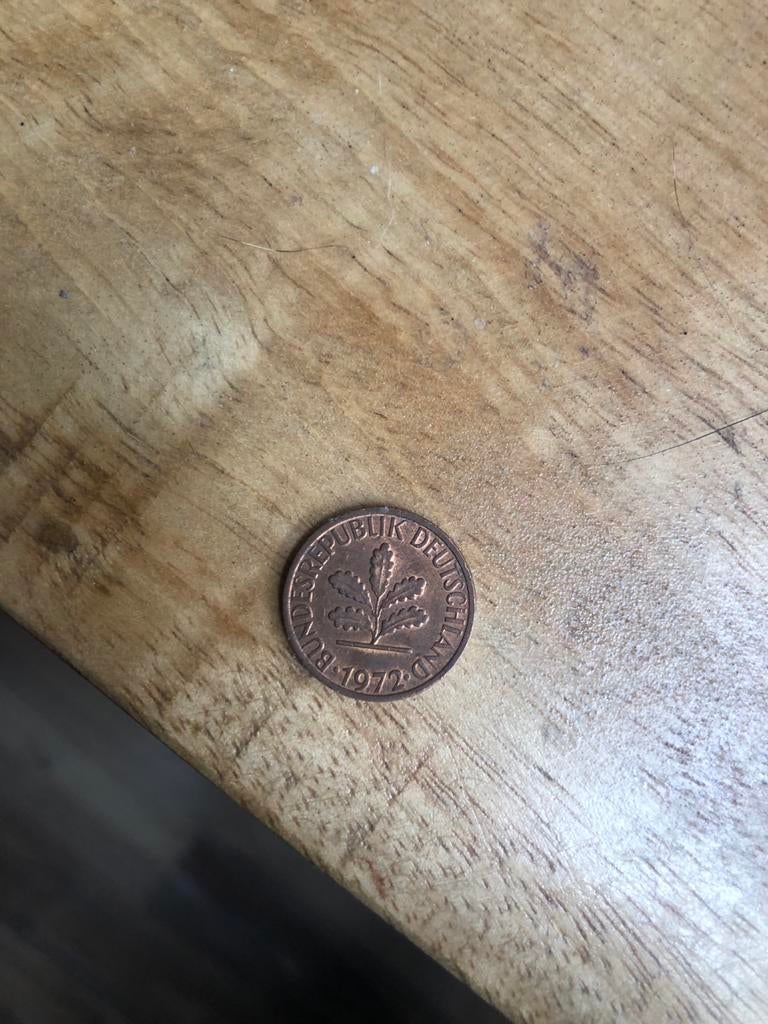 Duitse 1 Pfennig munt uit 1972, Postzegels en Munten, Munten | Europa | Niet-Euromunten, Ophalen of Verzenden, Duitsland, Losse munt