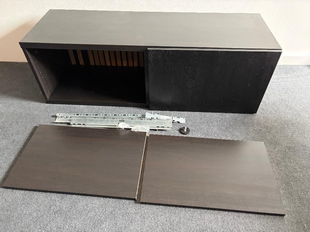 Besta TV-meubel met 1 deurtjes - zwart, Ophalen, Gebruikt, 100 tot 150 cm, Minder dan 100 cm