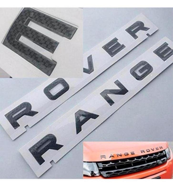 Carbon 3D chroom chrome RANGE ROVER sticker embleem set, Auto diversen, Autostickers, Ophalen of Verzenden