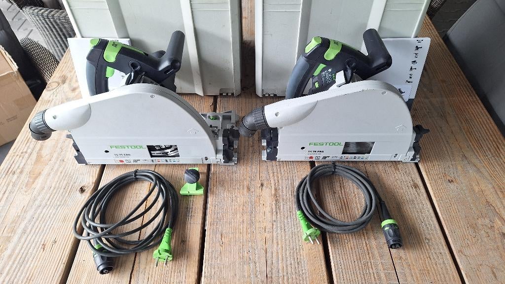 2x Festool TS 75 EBQ invalzaag cirkelzaag zaagmachine, ., Ophalen of Verzenden, Zo goed als nieuw, .