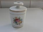 Dekselpotje porselein met bloemetjes, gemerkt, jaren 60, Ophalen of Verzenden