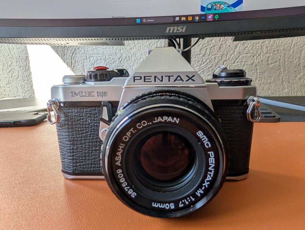 Pentax ME Super - Analoge Spiegelreflexcamera - met lens, Ophalen of Verzenden, Spiegelreflex, Pentax