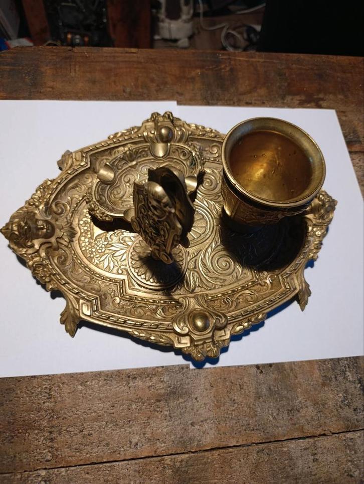 Prachtige antieke bronzen rook stel art deco, Antiek en Kunst, Antiek | Koper en Brons, Ophalen of Verzenden