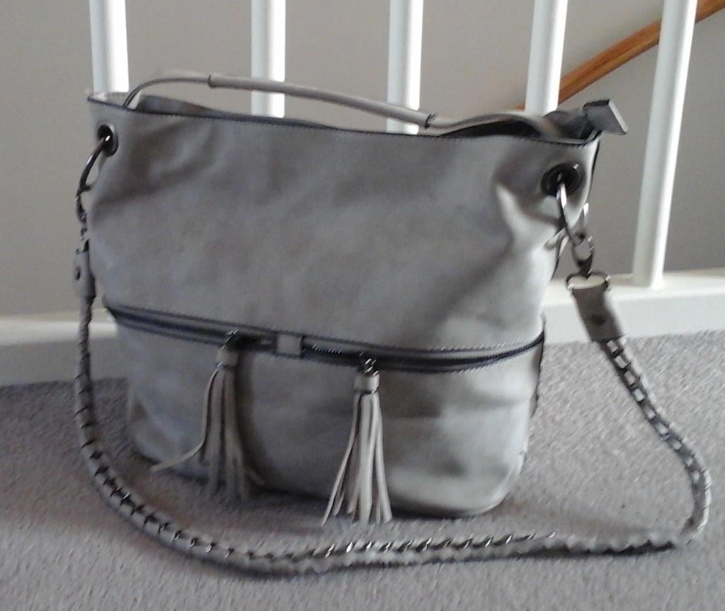 Mooie licht grijze tas merk Eleganci, Ophalen of Verzenden, Zo goed als nieuw, Grijs, Overige merken