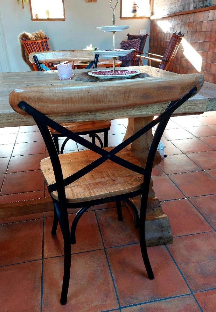 Franse bistro stoelen, Huis en Inrichting, Stoelen, Ophalen, Bruin, Zo goed als nieuw, Vier