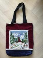 Handtas van fluweel en met borduur., Sieraden, Tassen en Uiterlijk, Tassen | Damestassen, Ophalen, Zo goed als nieuw, Zwart, Handtas