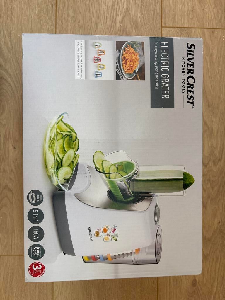 Silvercrest elektrische rasp 5-in-1, nieuw in verpakking, Minder dan 1 liter, Ophalen of Verzenden, Nieuw, 3 snelheden of meer