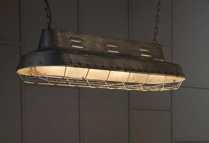 Metalen hanglamp, Huis en Inrichting, Lampen | Hanglampen, Zo goed als nieuw, Minder dan 50 cm, Metaal, Ophalen