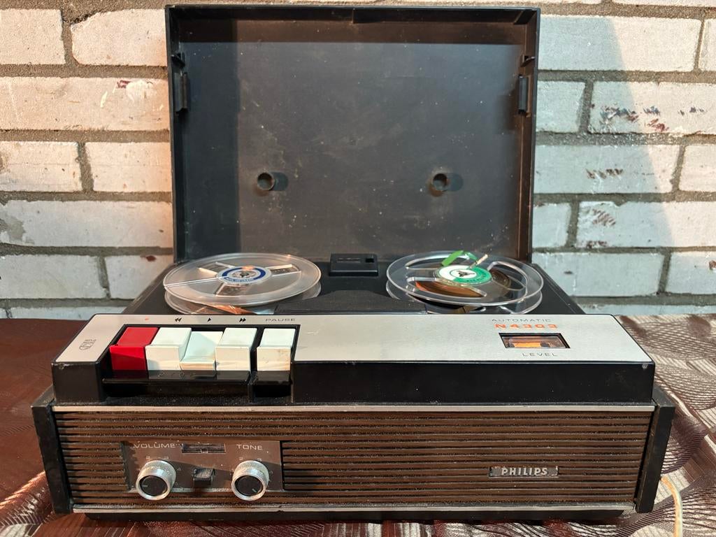 Philips N4303 Bandrecorder - Vintage Audio, Ophalen of Verzenden, Bandrecorder, Met stofkap