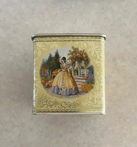 Tin / Blik / Trommel Vintage met Victoriaanse Afbeeldingen, Ophalen of Verzenden