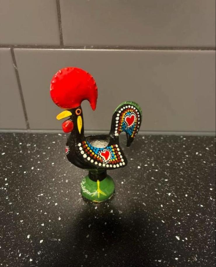 Decoratieve metalen haan uit Portugal, Verzenden, Gebruikt, Dier