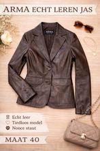 ARMA echt leren blazer/jasje – bruin mt 40, Ophalen of Verzenden, Zo goed als nieuw, Maat 38/40 (M), Bruin