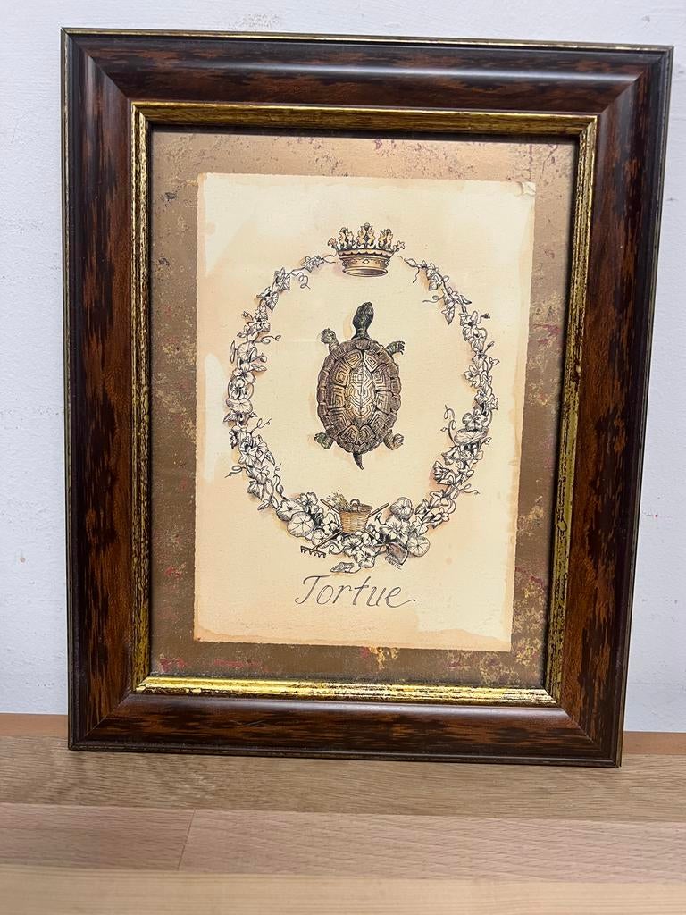 Schilderij van Kathryn White Tortue - Schildpad, Huis en Inrichting, Woonaccessoires | Schilderijen, Tekeningen en Foto's, Minder dan 50 cm