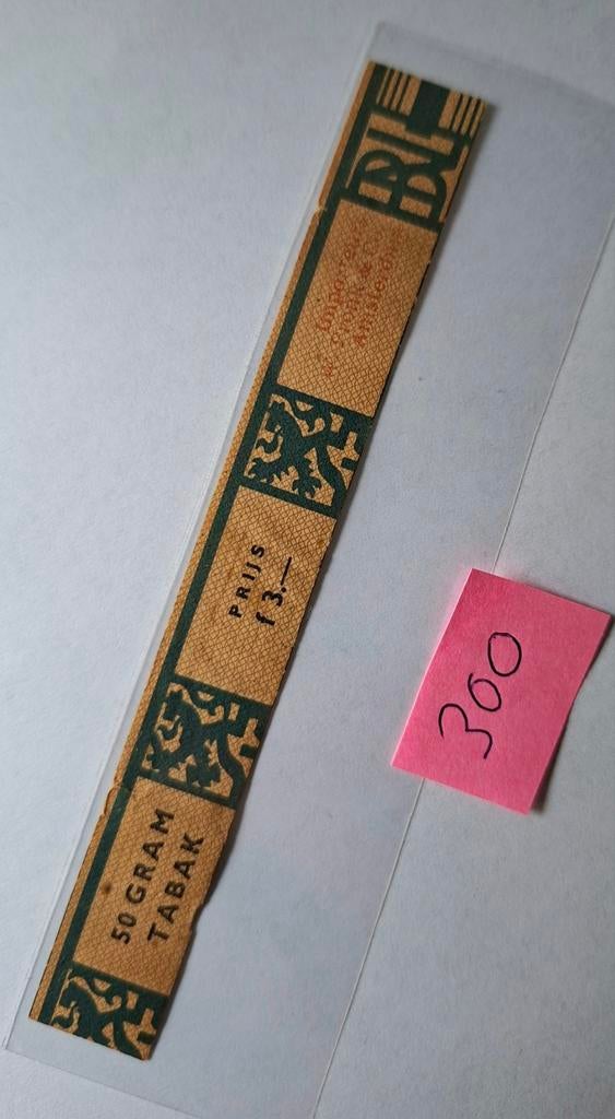 LINTZEGEL  TABAK                  AMSTERDAM  NR 300, Verzamelen, Ophalen of Verzenden, Gebruikt, Overige typen