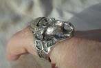 Zilveren bijzondere ring unisex maat 18 nr.081, 18 tot 19, Verzenden, Zo goed als nieuw, Dame of Heer