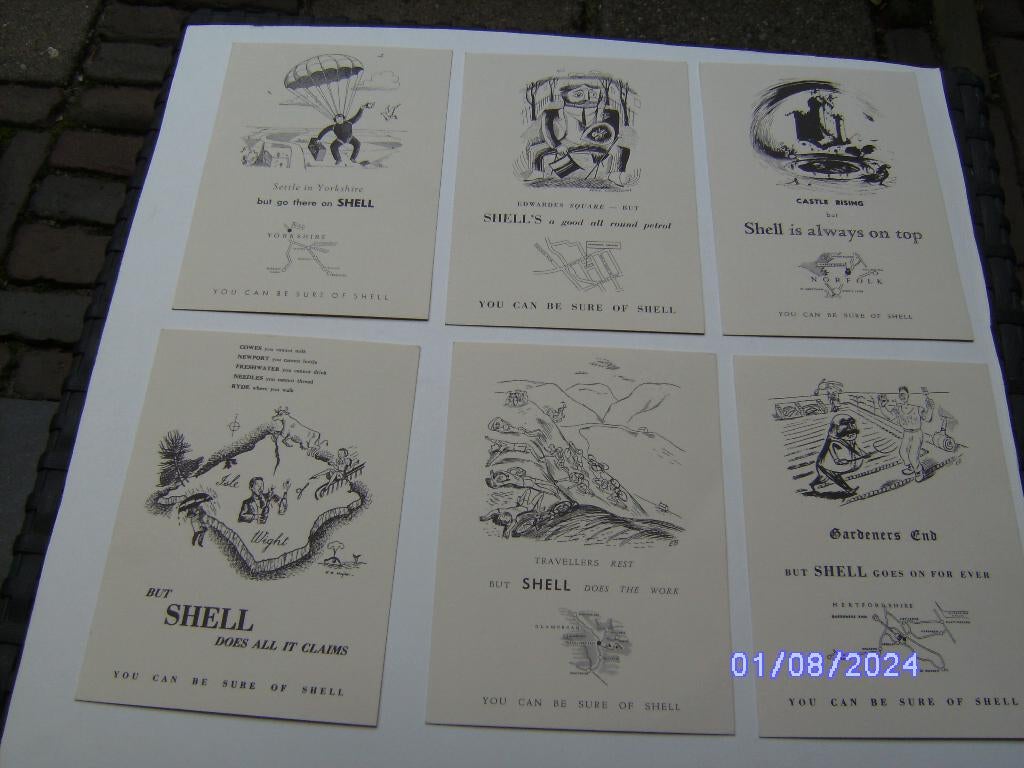22 kaart Shell You can be sure of Shell 1936 UK limited 1993, Ophalen of Verzenden, 1920 tot 1940, Ongelopen, Engeland
